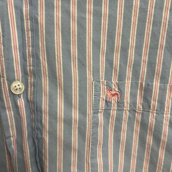 Aeropostale Vintage L Button Down Blue Stripe Long Sleeve Cotton Dress Shirt - Picture 9 of 9